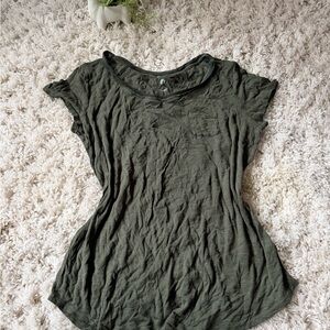 Indigo super cute green flowing Forest Green Short Sleeve Top